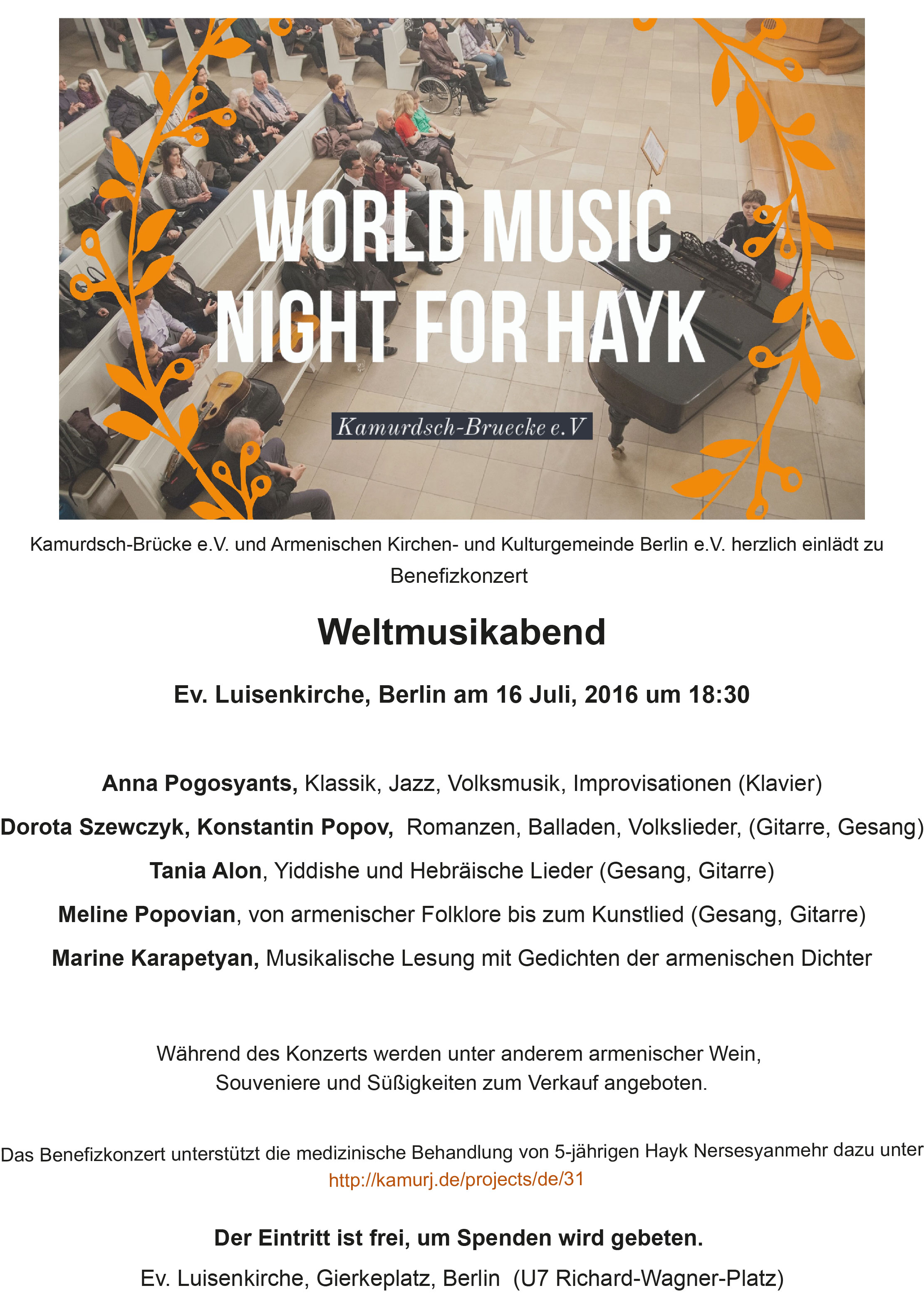 World music night for Hayk